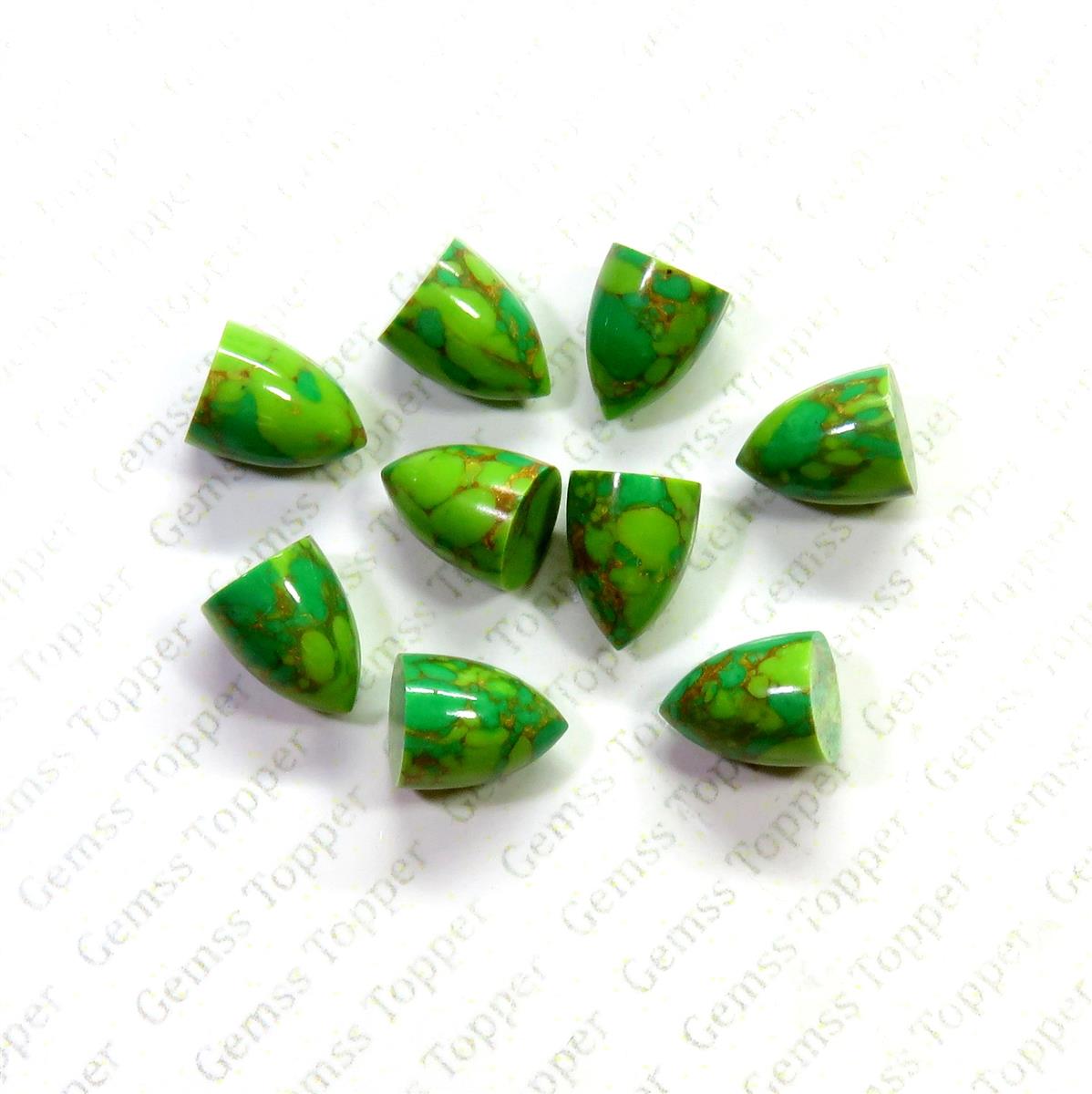 Green Mohave Turquoise 4x6 mm Bullet Cabochon